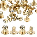 PATIKIL 6x8x8mm レザーリベット 15個入り メタルボタン スクリューキット ラウンドヘッドリベットスクリューボタン DIYレザーハードウェアトリ...