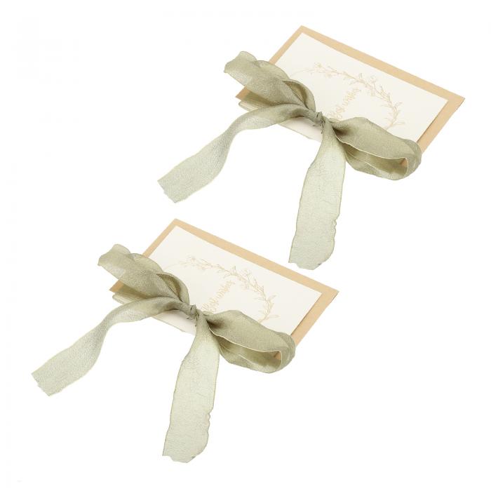 PATIKIL ウェディングヴァウズブック 2冊セット 花嫁と花婿 金色箔押し ウェディングヴァウカード 緑リボン付き ウェディングブ ライダルシャワーギフト