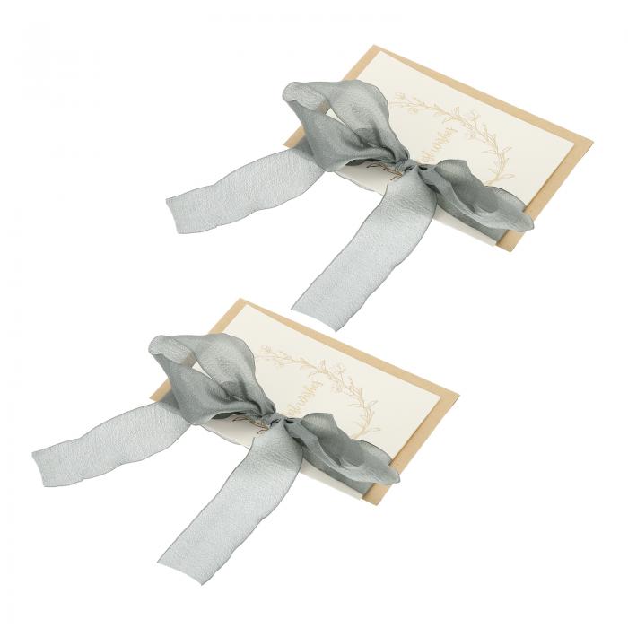 PATIKIL ウェディングヴァウズブック 2冊セット 彼と彼女 ウェディングヴァウカード 金色箔押し文字入り グレー リボン付き ブ ライドとグルーム ウェデ...