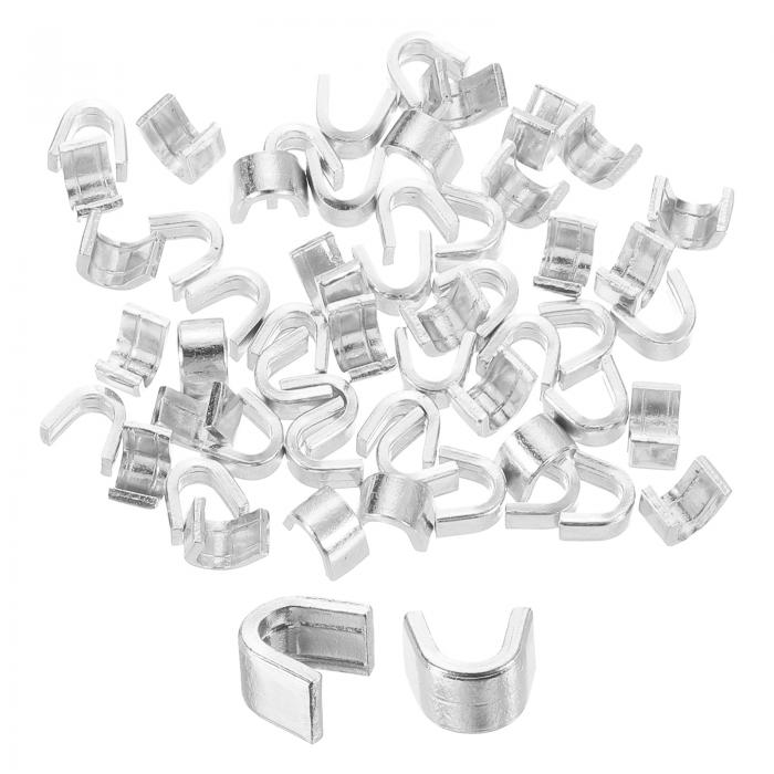 uxcell 80個のジッパースライダーリテーナー 4.5mm U字型トップストッパークローズドエンドジッパー バッグ コート ジャケット バックパック用の交換...