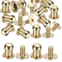 PATIKIL レザー用リベット 5x8x6mm 50個入り メタルボタン スクリューキット ラウンドヘッドリベットスクリューボタン DIYレザーハードウェアト...