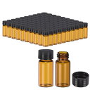 PATIKIL 5ml 琥珀色のガラスバイアル 100個 サンプルバイアル スクリューキャップ付き シヤクメディアボトル 漏れ防止 液体サンプルガラスバイアル 実験室用 実験室保管用