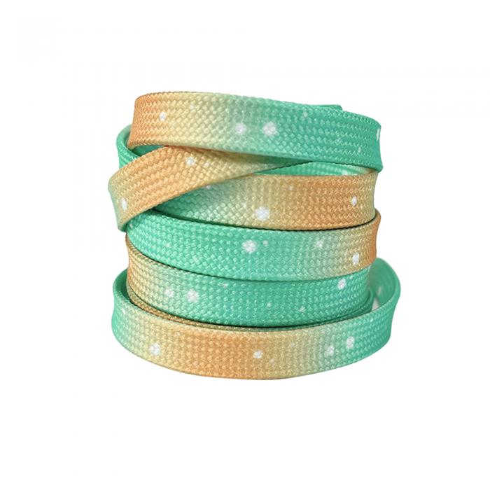 Elerevyo 1 Pair Flat Shoe Laces for Sneakers, 0.31'' Tie-Dye Dots Soft Shoelaces Shoestrings for Casual Hiking Shoes Colorful-12 140cm/55.1