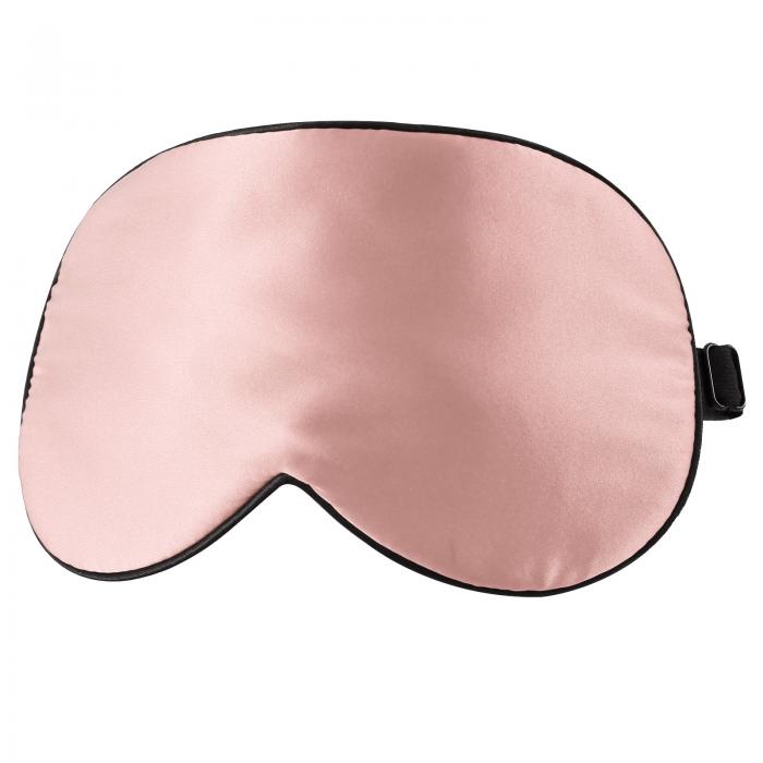 PATIKIL 天然シルク製アイマスク 調節可能な柔らかいアイマスク 涼しい黒アウトアイカバー 側面寝用 女性男性旅行用 レッド