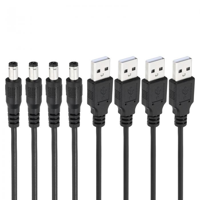 PATIKIL 3フィート US BからDC 5.5x2.5mmバケットジャック電源コード 24AWGワイヤーアダプターコネクタ..