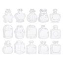 PATIKIL 透明 ドライフラワーのしおり 60個 クリアプレス植物ブックマーク ウィッシングボトル ガラス製品ステッカー 15シェイプ DIYフラワーページ...