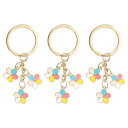 PATIKIL 花のキーチェーン装飾 3個セット 可愛いエナメルキーチェーン 女性用ギフト 財布 ハンドバッグ バッグの装飾 マルチカラー
