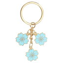 PATIKIL 花のキーチェーン装飾 可愛い桜エナメルキーチェーンフローラルキーリングペンダント 女性へのギフト 財布 ハンドバッグ バッグの装飾 ライトブルー