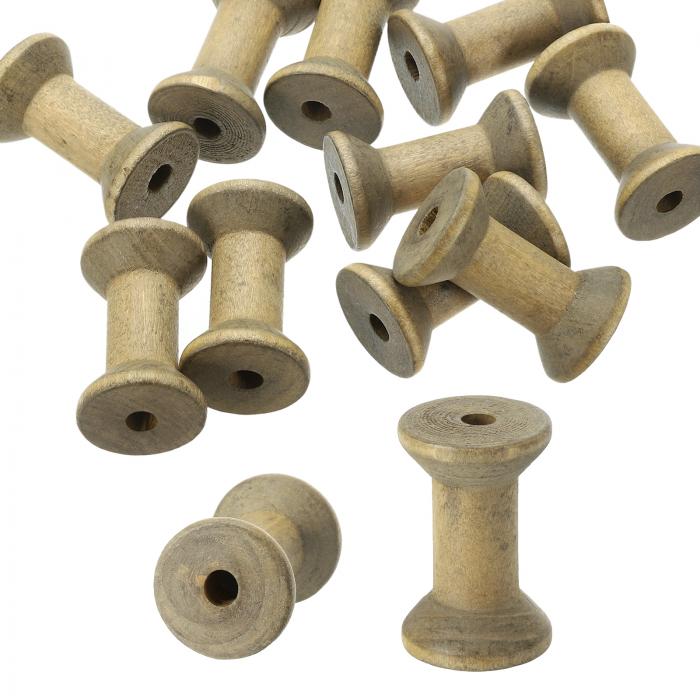 PATIKIL 木製の空の糸巻き 50 x 35 mm 40個 未完成 木製ミシン糸スプール 天然ワイヤー織りボビン 工芸..