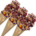 PATIKIL ドライフラワーコンフェッティコーン 30個の紙テーパーコーンホルダー ドライローズペタル/ステッカー付きのウェディングパーティーエンゲージメントバースデーDIYデコレーション パープル