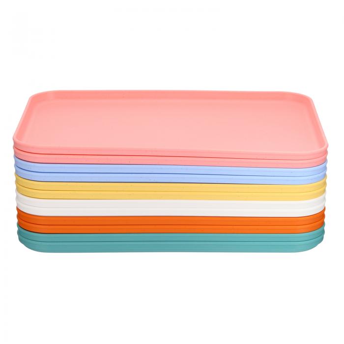PATIKIL 43 x 30.5 cm ファーストフード用サービングトレイ 12個 バルクプラスチック 再利用可能 キッチンカフェテリア 食事用トレイ