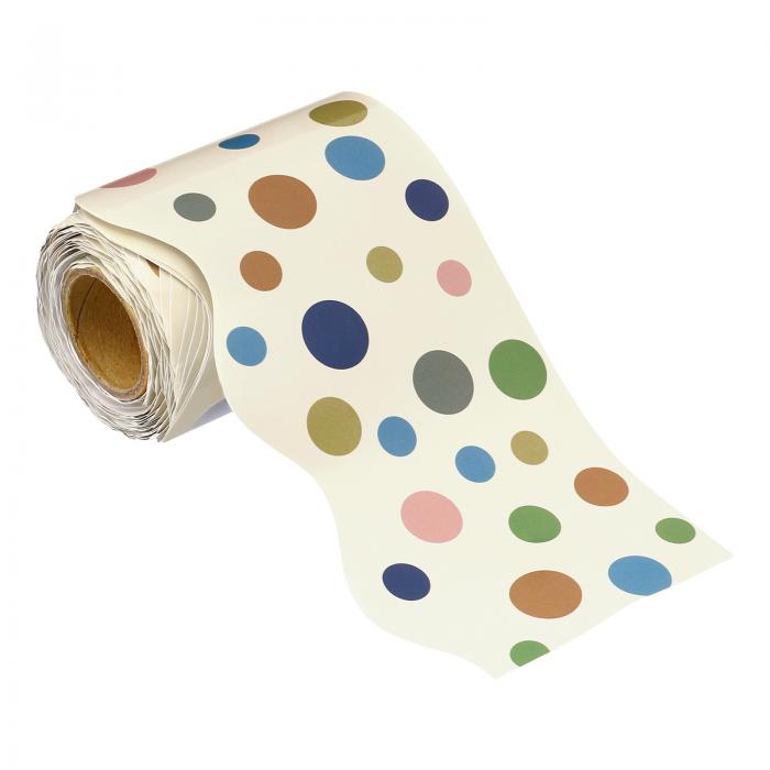 PATIKIL 7.62 cm x 10 M 掲示板ボーダー カラフルなドット スカラップトリムストリップ壁装飾 ロッカー教室コルクポスター用 黒ボード ホワイ...