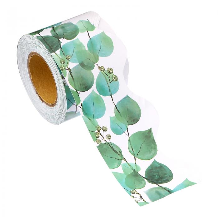 PATIKIL 5.7 cm x 20 M 掲示板ボーダー ユーカリ スカロップ スカラップトリムストリップ壁装飾 ロッカー教室コルクポスター用 黒ボード ホワ...