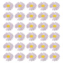 PATIKIL フラワー刺繍アイロン接着ワッペン 30個 アップリケ 修理パッチ ソーイングクロージング装飾品 クラフト DIY アクセサリー パープル 3.7x3.6 cm(3)