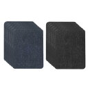 PATIKIL デニムアイロンパッチ 12枚セット ジーンズ 修理や装飾に使用 黒/ダークブルー 5x3.7"
