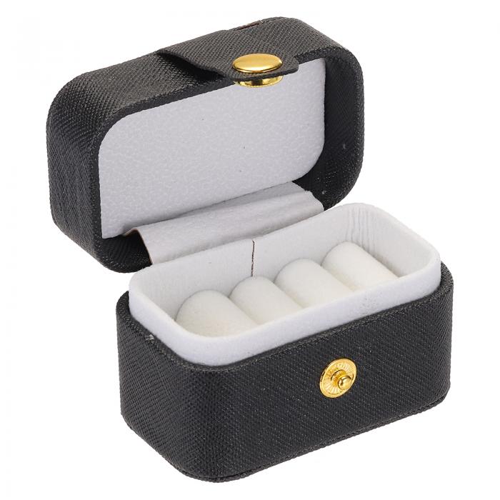 PATIKIL ローズリングボックス ロ マンチックなエンゲージメントリングボックス ウェディングプロポーズ用宝石ボックス バレンタインデー用 黒