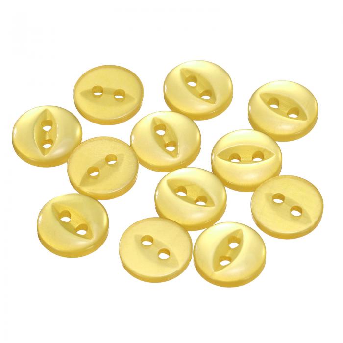 uxcell 12個18Lイエローラウンドボタン11.5mm 15/32