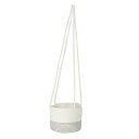 PATIKIL ハンギングプランターバスケット 編み込みハンギングバスケット 植物用 屋外 屋内 ホルダー 最大15 cm ホームデコレーション 収納オーガナイザー ホワイト