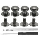 PATIKIL 洋服用9x8x6mm 30セット メタルボタン パンチ&ドライバースクリューキット フラットヘッドリベットスクリュー DIYレザーバ レルスタッ...