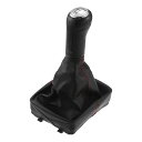 A ABSOPRO VWに対応 Polo 2001-2009用の5速マニュアルギアシフトノブカバー付きプラスチック製フェイクレザーギアボックススティックシフター...