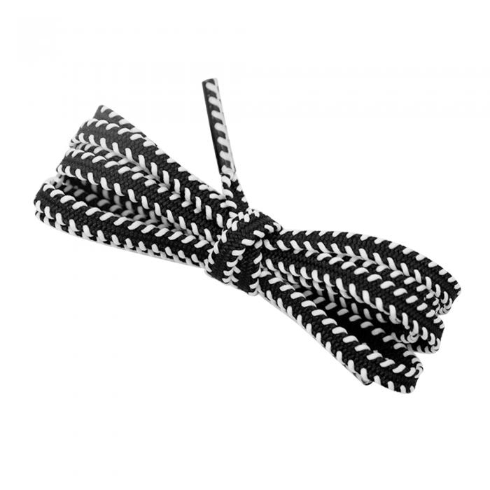 Elerevyo Flat Colorful Shoelaces Work Boot Laces Fashion Shoe Laces for Sneakers 2 Pairs Black-White 140cm/55.12