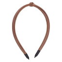 VOCOSTE 細いヘッドバンド レザーヘッドバンド かわいい結び目 女性用ヘッドバンド ファッションヘアアクセサリー コーヒー色