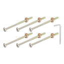 uxcell 10個 六角ソケットヘッドボルトとバケットナット M6 x 110mm ソケット家具ベッドボルトとレンチ ブロンズカラー