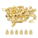 uxcell 50個のレザーコードエンドキャップ 6mm ODコラムバ レルターミネータ ライト金色