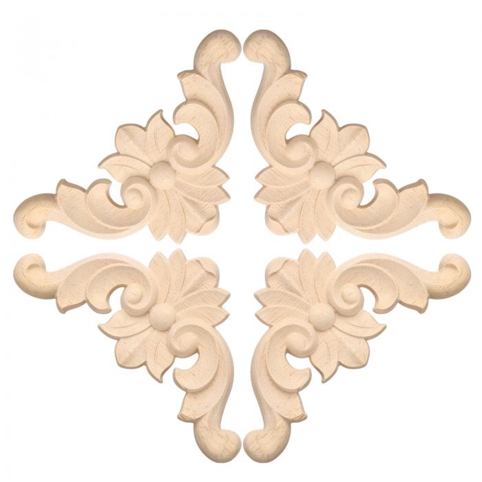 uxcell 木彫りアップリケオンレイ 8x8 cm/3.1x3.1