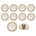 uxcell 21mm丸型レジンヴィンテージ衣類ボタンメタルコートウェーブボタンクラフトアクセサリー衣類コート装飾クラフトDIYプロジェクト ホワイト