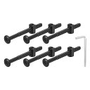 uxcell 12個 六角ソケットヘッドボルトバケットナット M6 x 65mm ソケット家具ベッドボルトバケットナット 椅子やベッド用 レンチ付き 黒