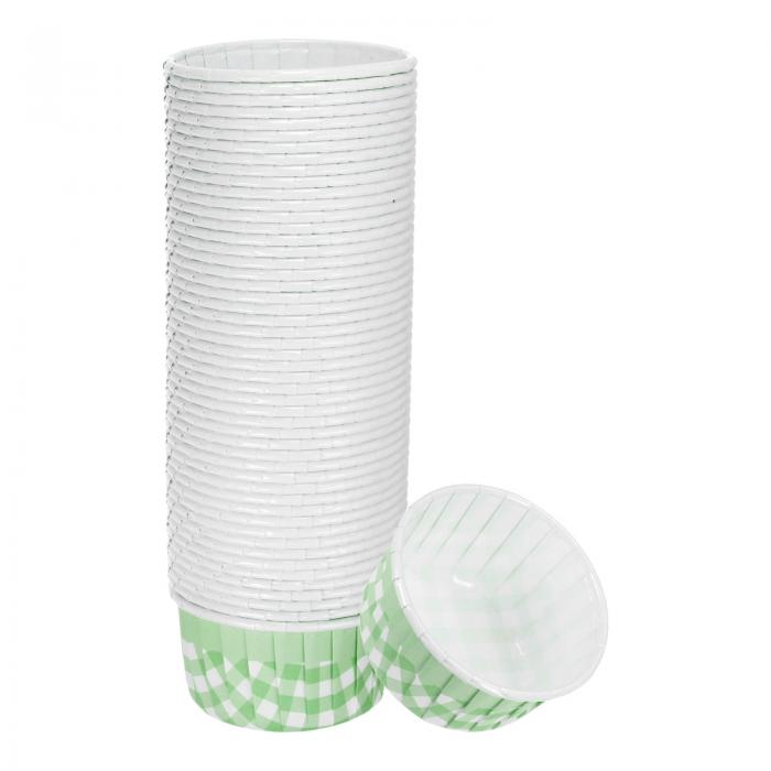 uxcell 50個入りのスタンダードカップケーキライナー カップケーキカップ 使い捨て可能なオーブンセーフベーキングペーストリーカップ パーティー ウェディング ライト緑用