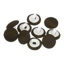 uxcell 10個入り 16L ファブリッククロスカバーボタン 10mm 円形プラスチック製ボタン スーツ ドレス レディースシャツ用 ライト茶色
