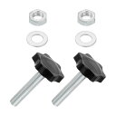 uxcell 2個セット M8 x 40mm スターノブ プラスチック製の六角形クランピングノブネジハンドル 傘ベース交換機械用のワッシャーナット付きの交換品