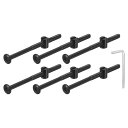 uxcell 12個 六角ソケットヘッドボルトバケットナット M6 x 90mm ソケット家具ベッドボルトバケットナット 椅子やベッド用 レンチ付き 黒