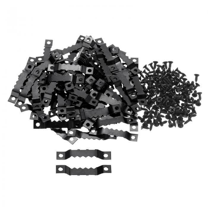 uxcell 80個のソーツーストゥースピクチャーハンガーと160個のネジ 時計 絵画 アートワーク 写真のためのピクチャーフレームハンガー(黒色)