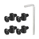 uxcell 4個セット 六角ソケットヘッドボルトバケットナット M6 x 25mmソケット家具ベッドボルトバケットナット 椅子やベッド用 レンチ付き 黒