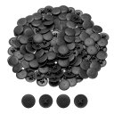 uxcell プラスチック製のねじキャップカバー 直径17mmの装飾用タッピングねじカバー キャビネット用ねじカバー 本棚用ねじセット 黒 300個入り