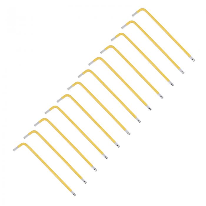 uxcell 六角レンチ 4mm ボール L型 六角棒レンチセット 工具セット クロムメッキ 表面処理 ロング 精密 12本組 力が入れやすい 締め付け用 DIY 工具