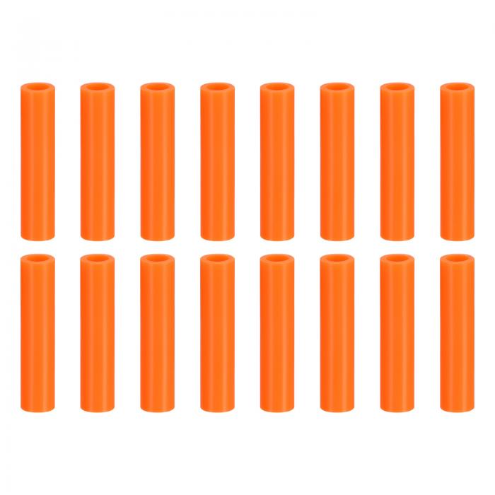 uxcell 16個のシリコンストロー先端カバー メタルストローカバー 柔らかい再利用可能なストロー先端 6mm/0.24" ODステンレスストローに適合（オレンジ 42mm長）