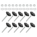 uxcell 20個セット M6 x 50mm スターノブ プラスチック製の六角形クランピングノブスクリューハンドル アンブレラベース交換機械用のワッシャーナット付きの交換品