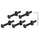 uxcell 5個セット 六角ソケットヘッドボルトバケットナット M6 x 55mm ソケット家具ベッドボルトバケットナット チェア用 黒