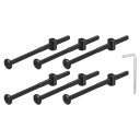 uxcell 12個 六角ソケットヘッドボルトバケットナット M6 x 100mm ソケット家具ベッドボルトバケットナット 椅子やベッド用 レンチ付き 黒