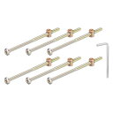 uxcell 10個セット 六角ソケットヘッドボルトバケットナット M6 x 120mm ソケット家具ベッドボルトバケットナット レンチ付き 椅子やベッド用 ブ...