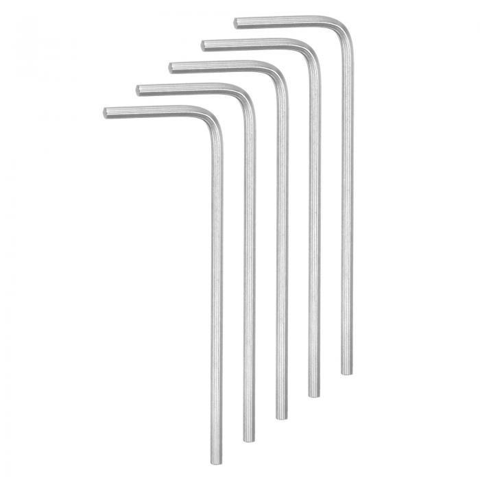 uxcell 5個セット ヘックスキー 1.5mm L字型 六角メトリックレンチ クロムバナジウム鋼 補修ツール ホームリペア シルバートーン