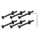 uxcell 12個 六角ソケットヘッドボルトバケットナット M6 x 75mm ソケット家具ベッドボルトバケットナット 椅子やベッド用 レンチ付き 黒