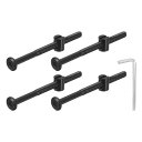 uxcell 4個 六角ソケットヘッドボルトバケットナット M6 x 85mm ソケット家具ベッドボルトバケットナット 椅子やベッド用 黒ワレンチ付き