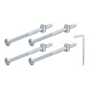 uxcell 4個 六角ソケットヘッドボルトバケットナット M6 x 110mm ソケット家具ベッドボルトバケットナット シルバー チェアやベッド用 レンチ付き