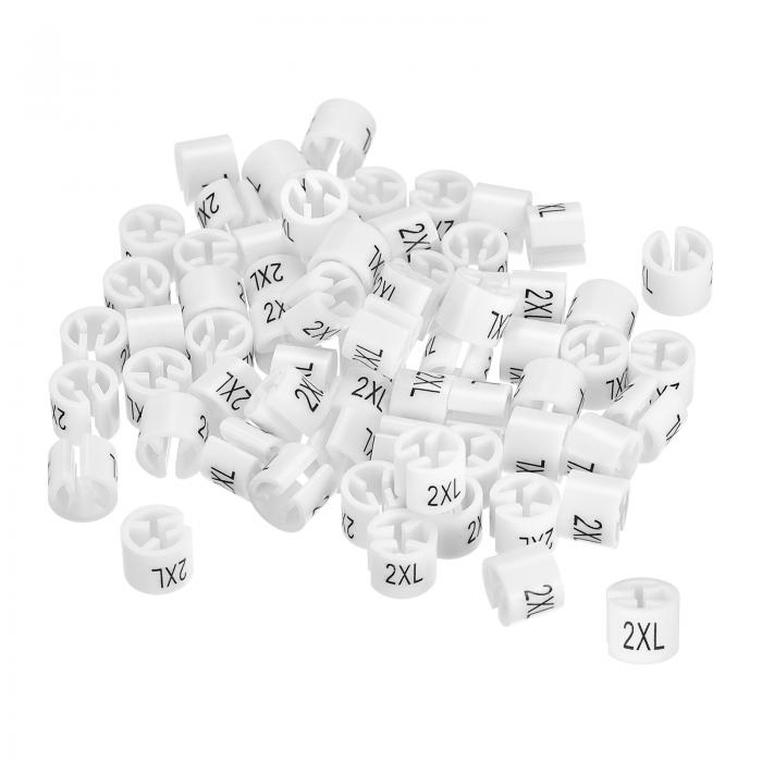 【期間限定10%OFF】uxcell 160個の洋服ハンガーマーカー 2XLサイズ タグ 3.5mmロッドに適合する衣類サイズハンガークリップ 衣類カラーコーデ...