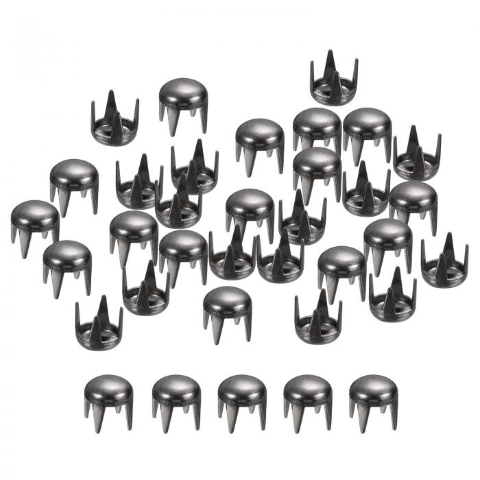 uxcell 80個の黒い丸いドームリベット 4mm真鍮ス パイ クスタッズスポットパンクロ ックネイルヘッドクロービーズDIY服ベルトバッグ靴ブレスレットレザ...